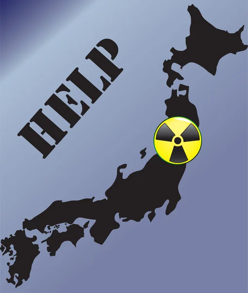 Japan radioaktivitet farliga — Stock vektor
