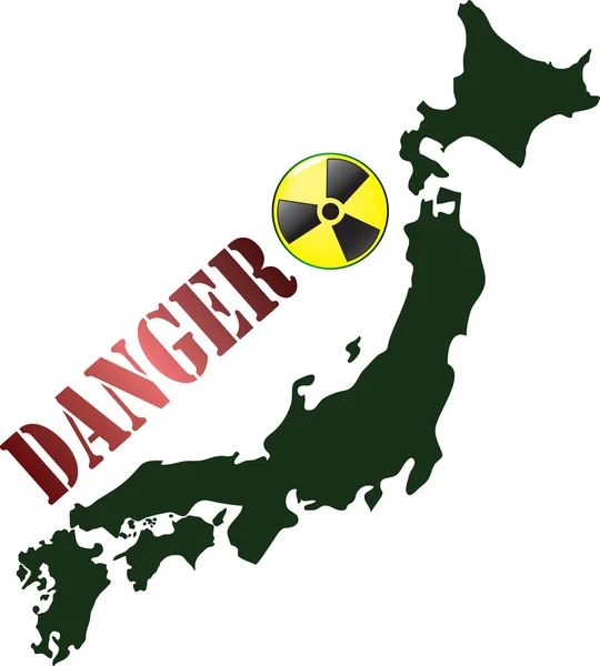 Japonya radyoaktivite tehlikeli — Stok Vektör