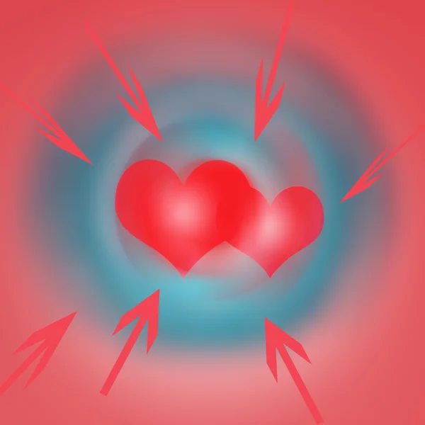 Liebe Konzept, zwei Herzen — Stockfoto