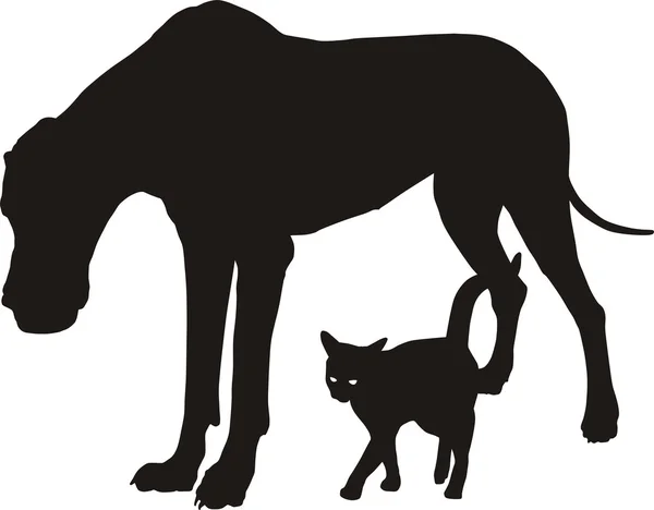 犬と猫 国内友達のベクトル イラスト — ストックベクタ