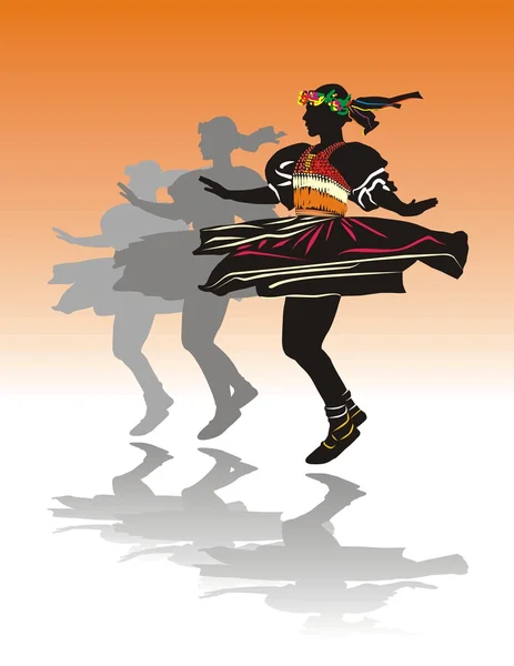 Tradycyjny taniec dziewczyna — Wektor stockowy