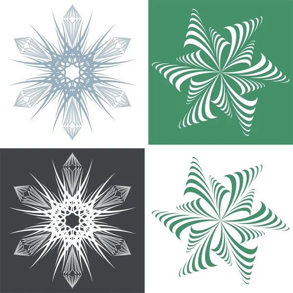 Flocons de neige verts — Image vectorielle