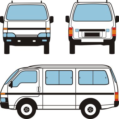 Minivan Car, Vector Shapes clipart