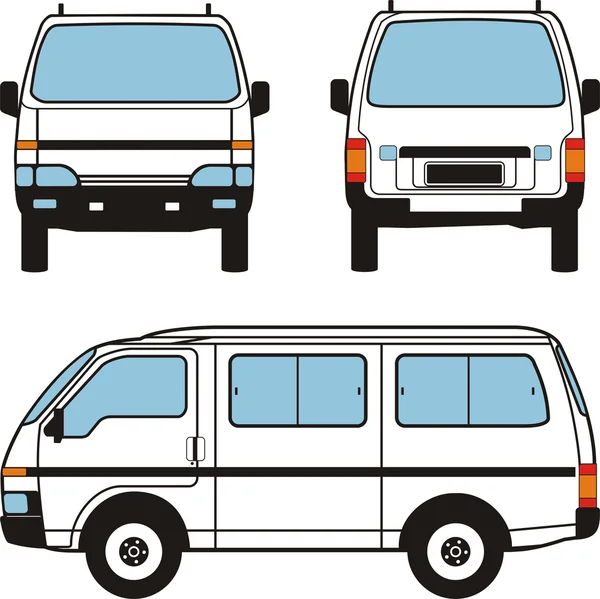 Minivan Auto, Vektorformen — Stockvektor