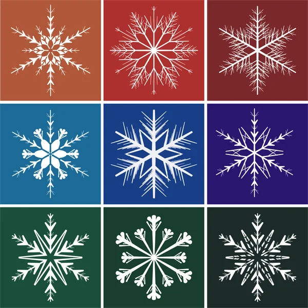 Fiocchi Neve Colori Sfondo Illustrazioni Immagine Vettoriale — Vettoriale Stock
