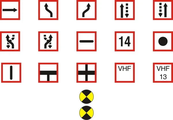Restrictive signs for river navigation, vector illustration