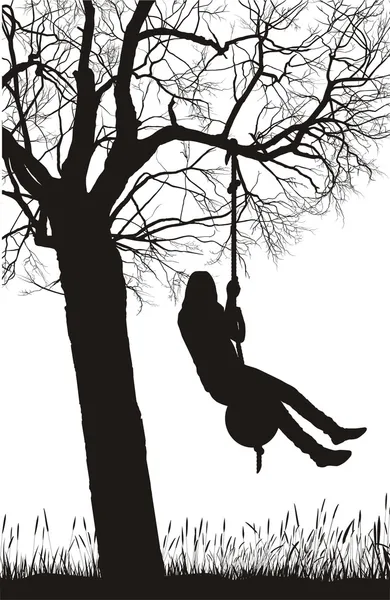 吊球的女孩 — 图库矢量图片