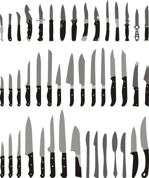Couteau, un ensemble de différents — Image vectorielle