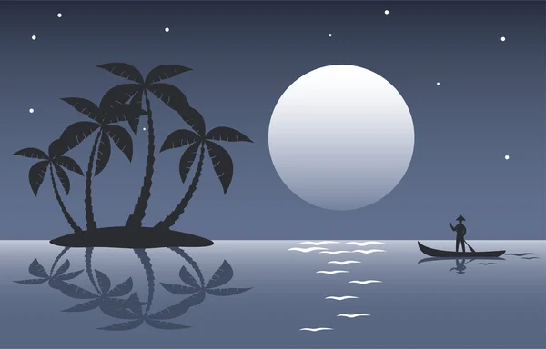Isla de palmeras tropicales — Archivo Imágenes Vectoriales