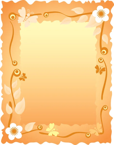 Greeting card with floral frame — Stock Vector