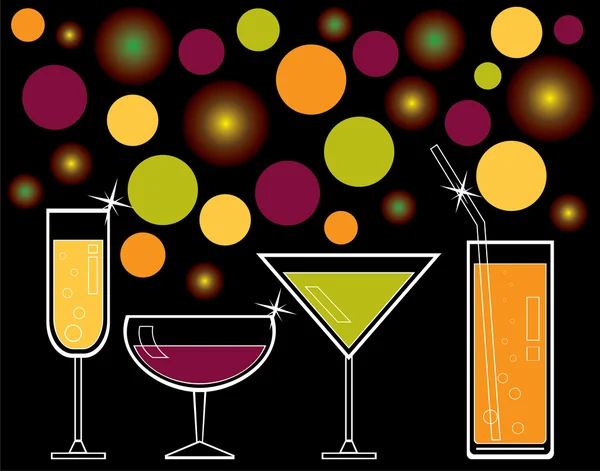 Vector Illustration Alcoholic Drinks Juice — Stock Vector