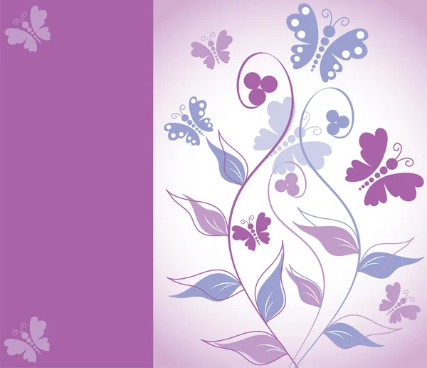 Tarjeta de felicitación con adorno floral — Vector de stock