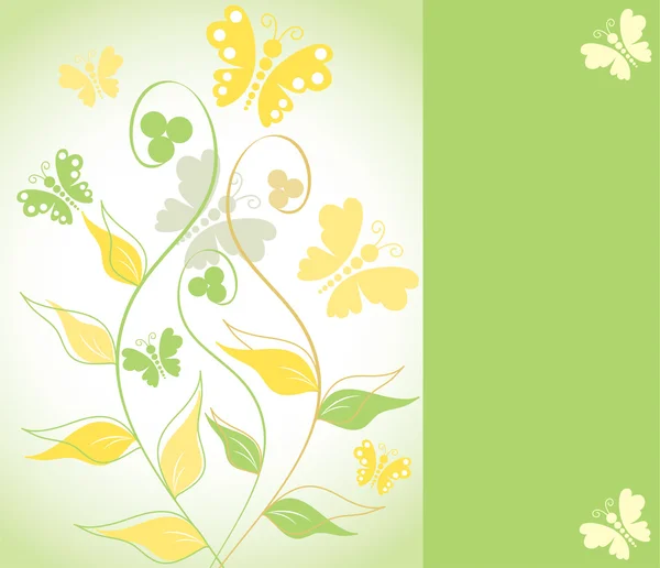 Cartão de saudação com ornamento floral — Vetor de Stock