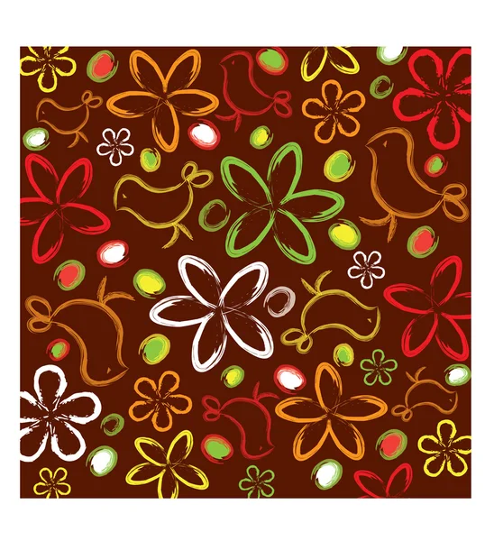 Vector Seamless Abstract Floral Background — Stock Vector