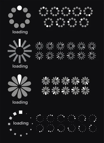 stock vector Vector illustration of various loader progress bars