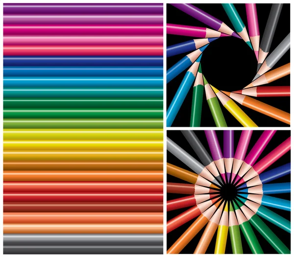 Ensemble Vectoriel Crayons Couleur Collage — Image vectorielle