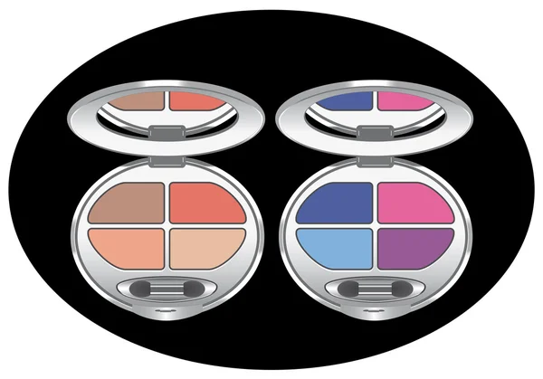 Conjuntos Sombras Oculares Multicoloridas Isoladas Preto Vetor — Vetor de Stock