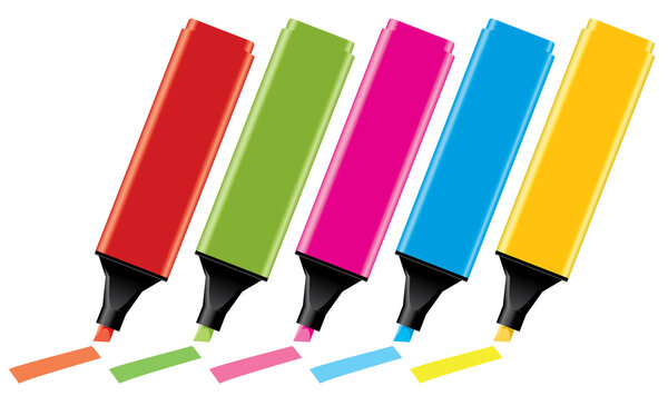 Vector colorful highlighters