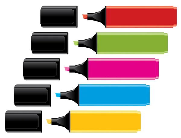 ベクトル カラフルな蛍光ペンのキャップ — ストックベクタ