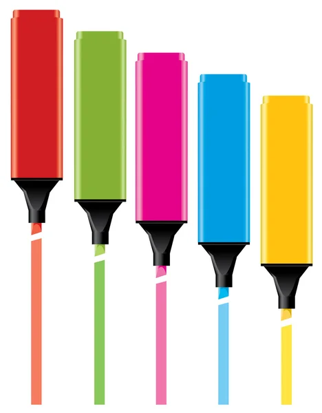 Colorful highlighters — Stock Vector