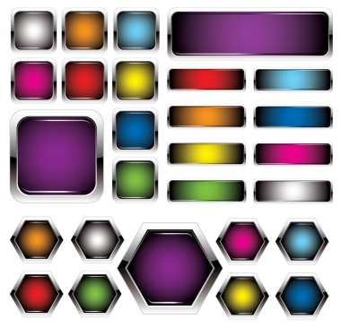 Colorful metal buttons clipart