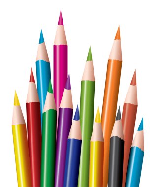 Bunch of colored pencils clipart