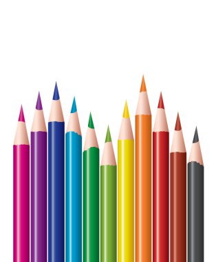 Set of colored pencils clipart