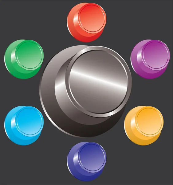Набор красочных кнопок — стоковый вектор