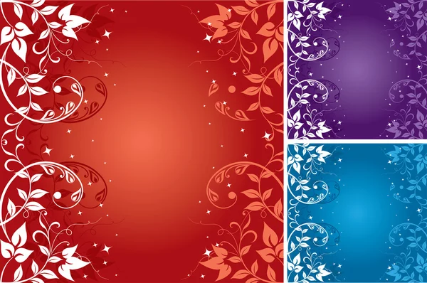 Set of abstract floral backgrounds — Stock Vector
