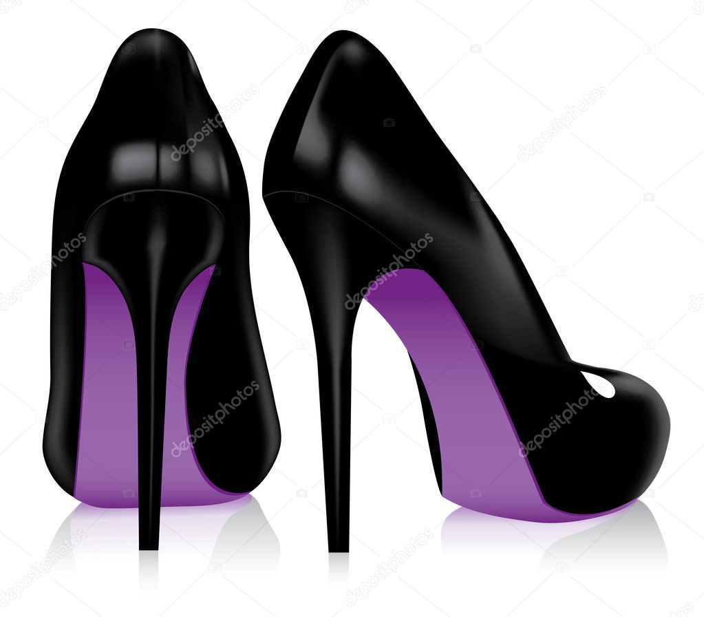 Vector pair of high heel shoes