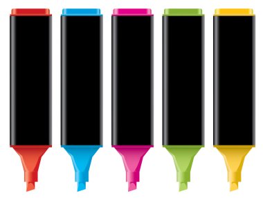 Colorful highlighters clipart