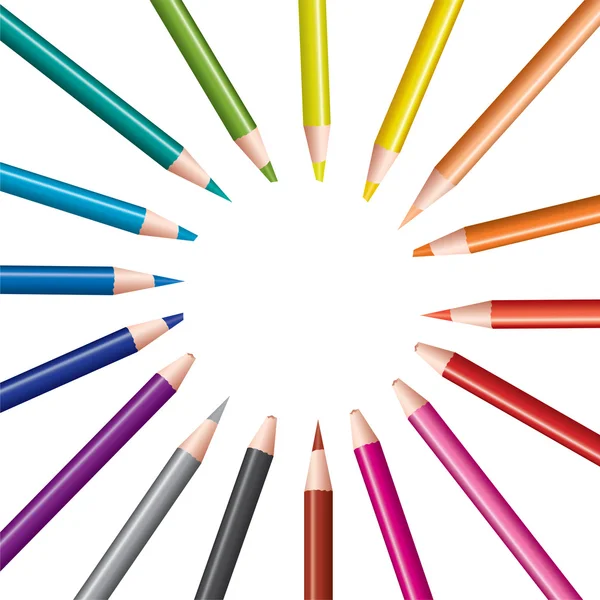 Jeu de crayons de couleur — Image vectorielle