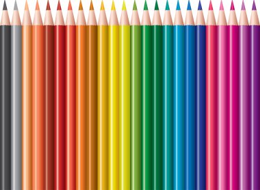 Vector set of colored pencils clipart