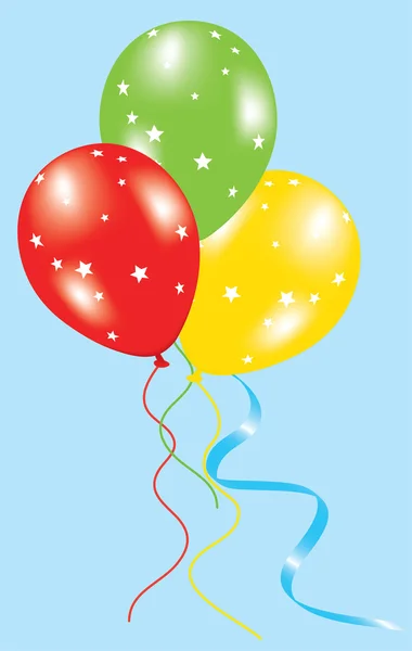 Kleurrijke ballons met sterren — Stockvector
