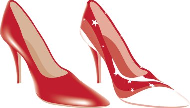 High heel shoes of different colors clipart