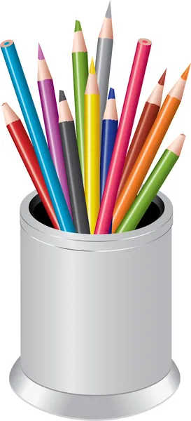 Lápices en un bolígrafo — Vector de stock