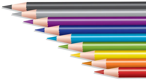 Векторный набор цветных карандашей — стоковый вектор
