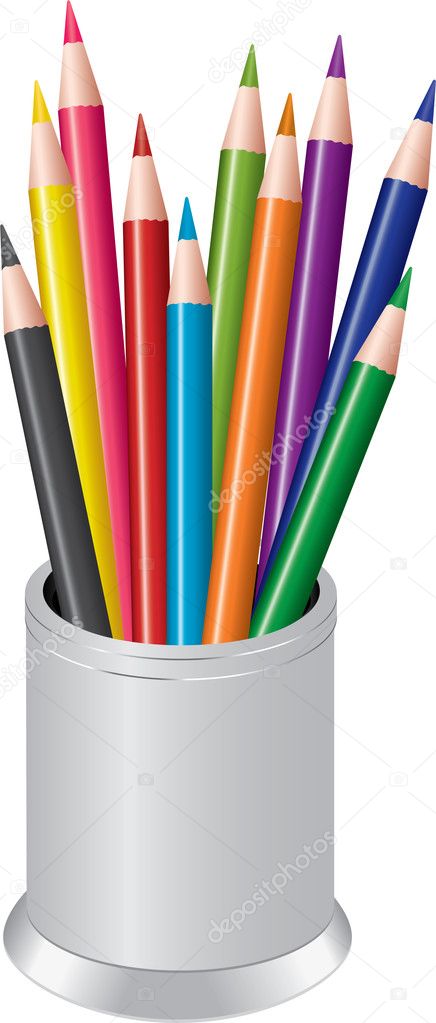 Pencils in a pen-cup