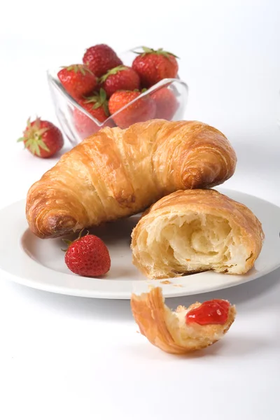 stock image Croissant mit Marmelade