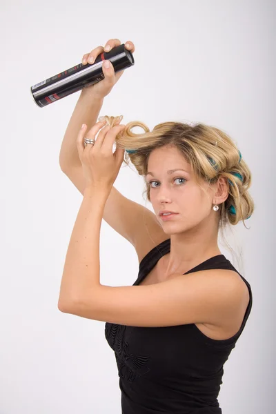 Haare sprayen — Stock Photo, Image