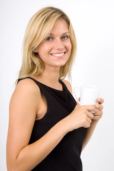 Junge Frau Mit Kaffeebecher — Stock Photo, Image