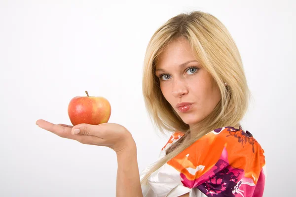 Apfel auf Hand — Stock Photo, Image