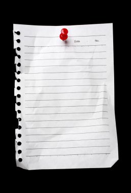 Blank note / to-do list / post-it held by a thumbtack clipart