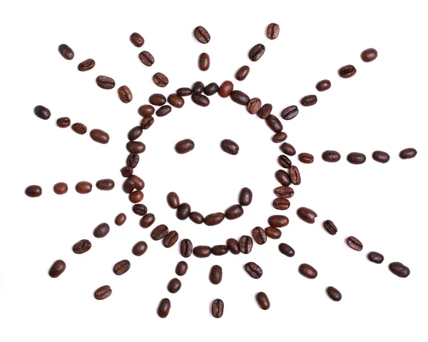 Grãos de café como o sol sorriso — Fotografia de Stock