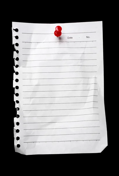 Blank note / to-do list / post-it held by a thumbtack — Stock Photo, Image