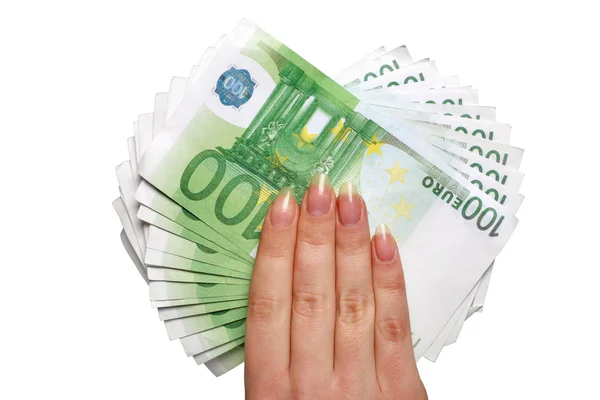Ευρωπαϊκό χρήματα στο χέρι — Φωτογραφία Αρχείου