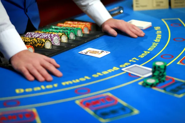 Casino pokertafel Stockfoto