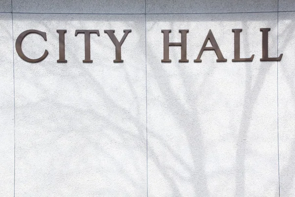 stock image City Hall background sign