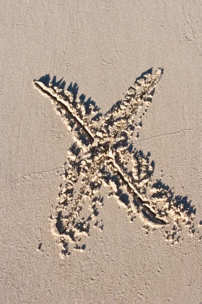 Letter Drawn Sand — Stock Photo, Image
