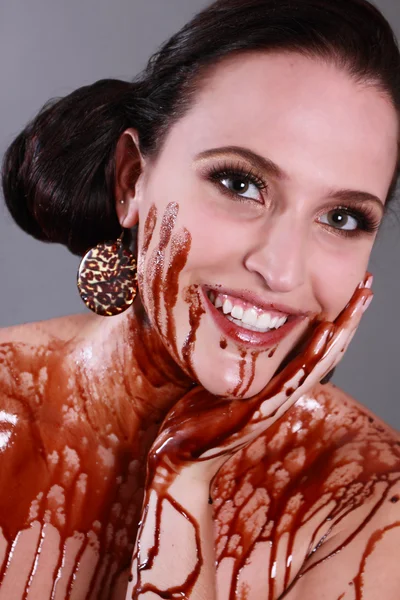 Eine Schpresidentne Frau Mit Schokolade — стоковое фото